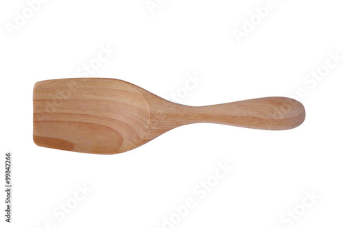 Wooden spatula isolated on white background.