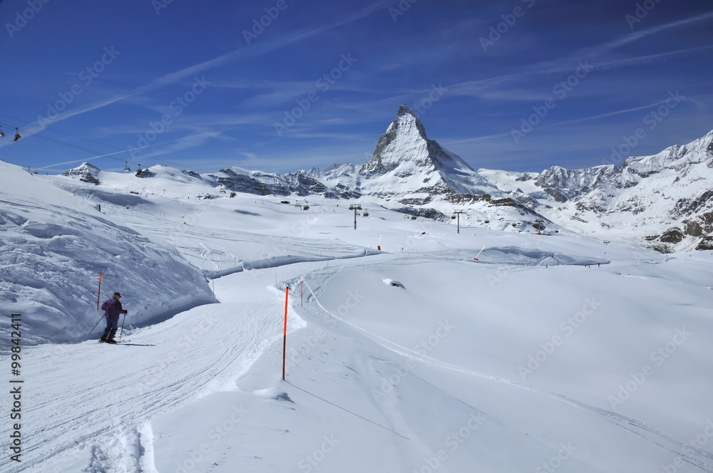 skiing and the Matterhorn