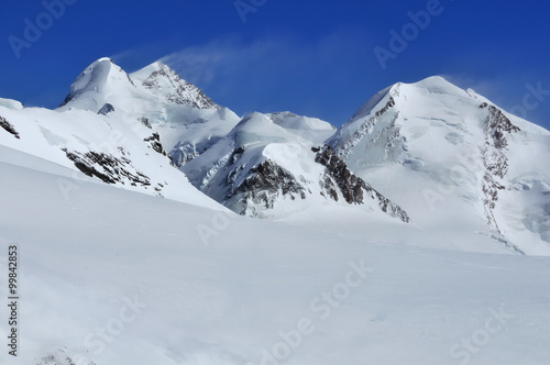 Castor, Pollux and Liskamm in the Swiss Alps © camerawithlegs