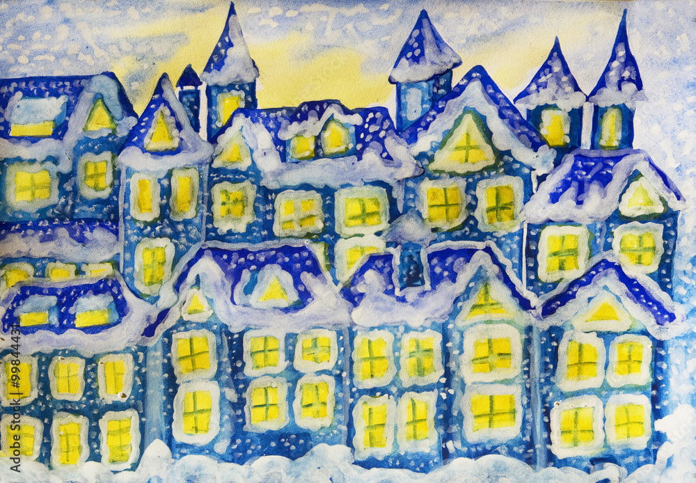 Obraz premium Dreamstown dark blue in winter