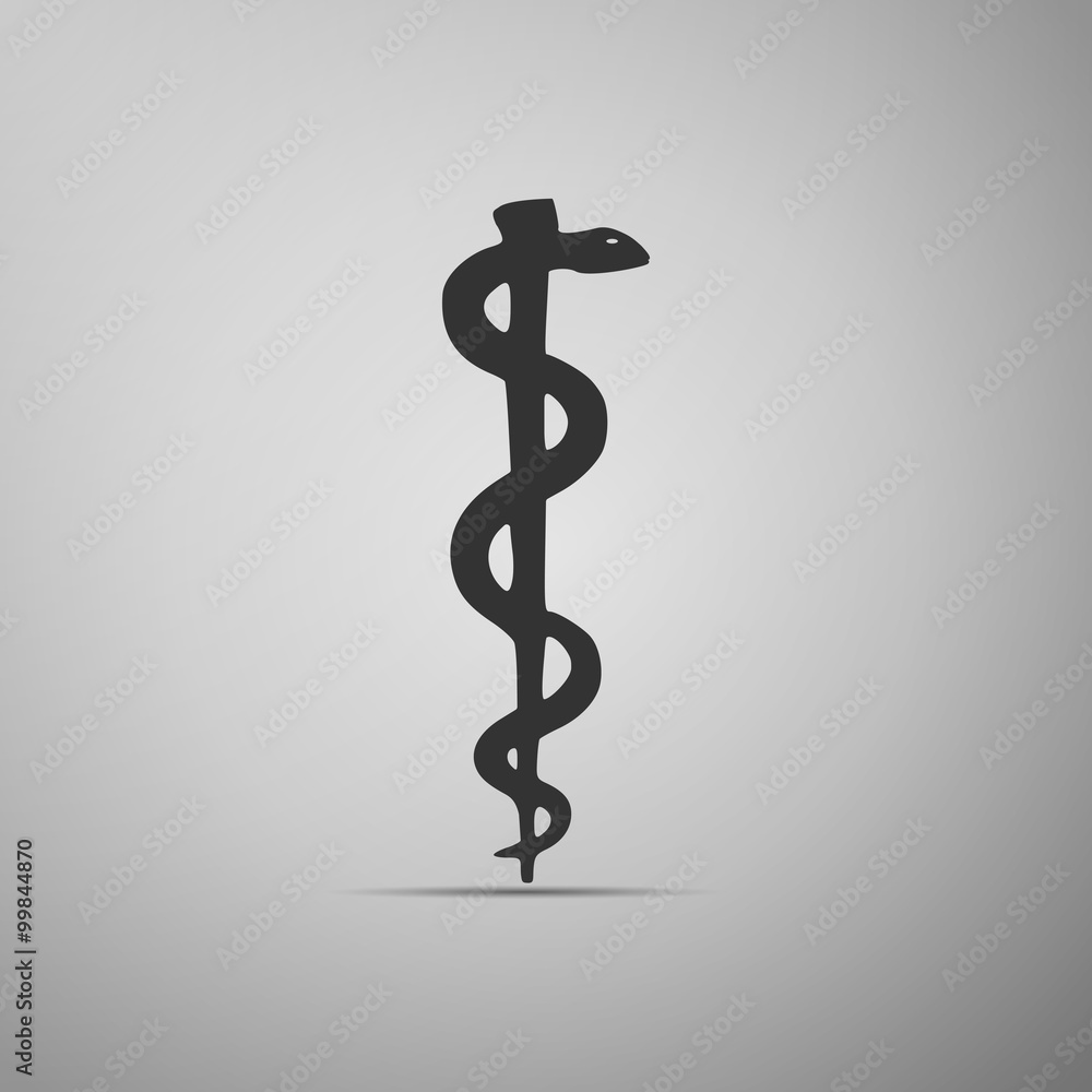 Rod of Asclepius Snake Coiled Up Silhouette. Rod of Asclepius Snake Coiled Up Silhouette.
