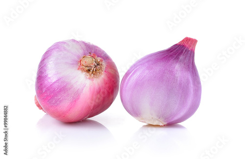 shallots on white background