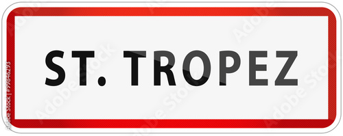 City of St. Tropez Traffic Sign in France Illustration