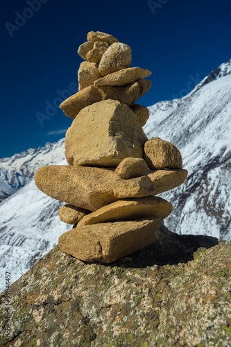 Zen stone tower in the Himalayas near Everest base camp, Nepal