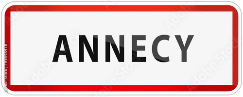 City of Annecy Traffic Sign in France Illustration