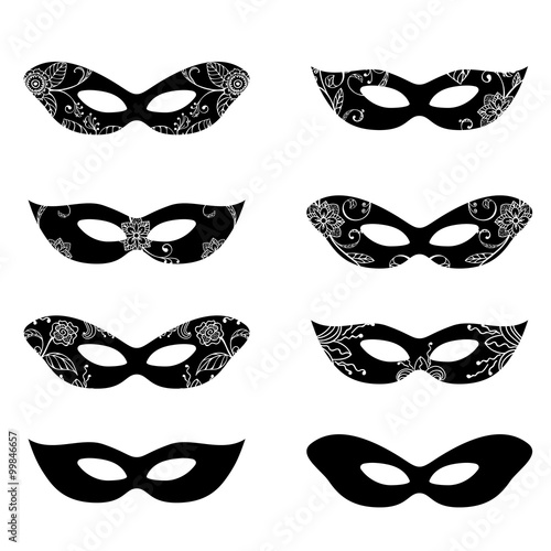 Masquerade mask silhouettes