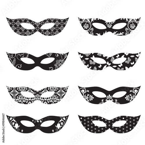 Masquerade mask silhouettes