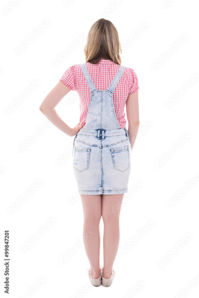 back view of beautiful teen girl isolated on white back view of beautiful teen girl isolated on white