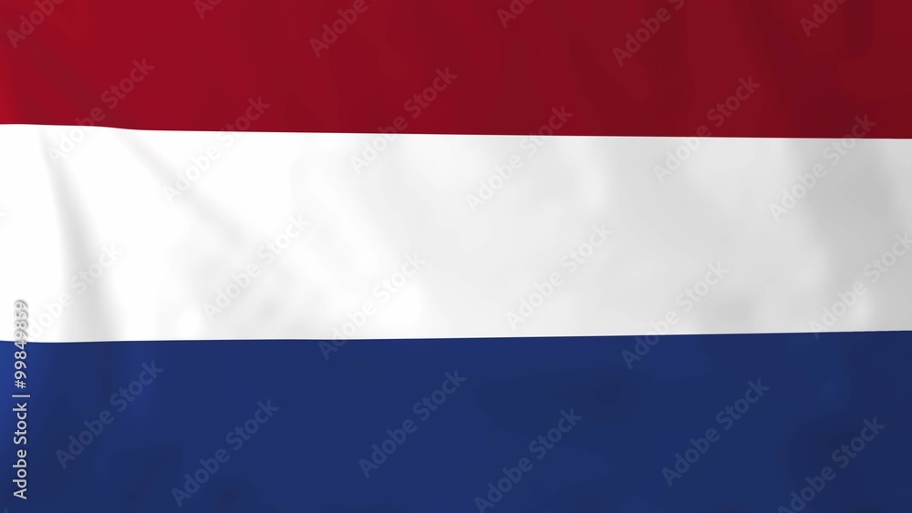 Flag of Netherlands, slow motion waving. Rendered using official design and colors. Flag of Netherlands, slow motion waving. Rendered using official design and colors.