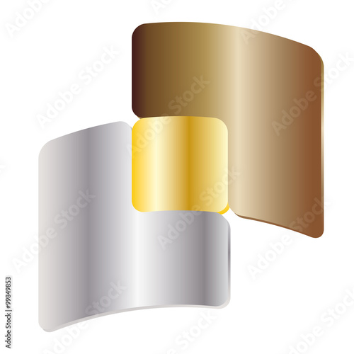 Symbol - Gold, Silber, Bronze - Edelmetall, Logo für design und wertige Dinge
