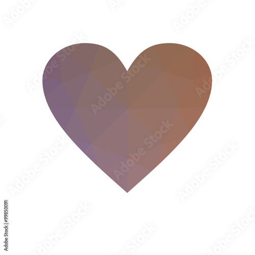 Pink heart isolated on white background.