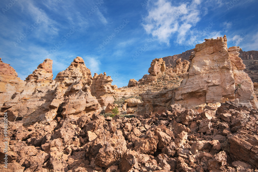 Teide national park, volcanic landscape, Tenerife, Canary island, Spain.