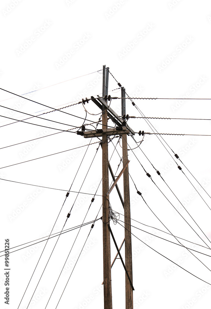 Fototapeta premium High voltage post or power transmission line tower