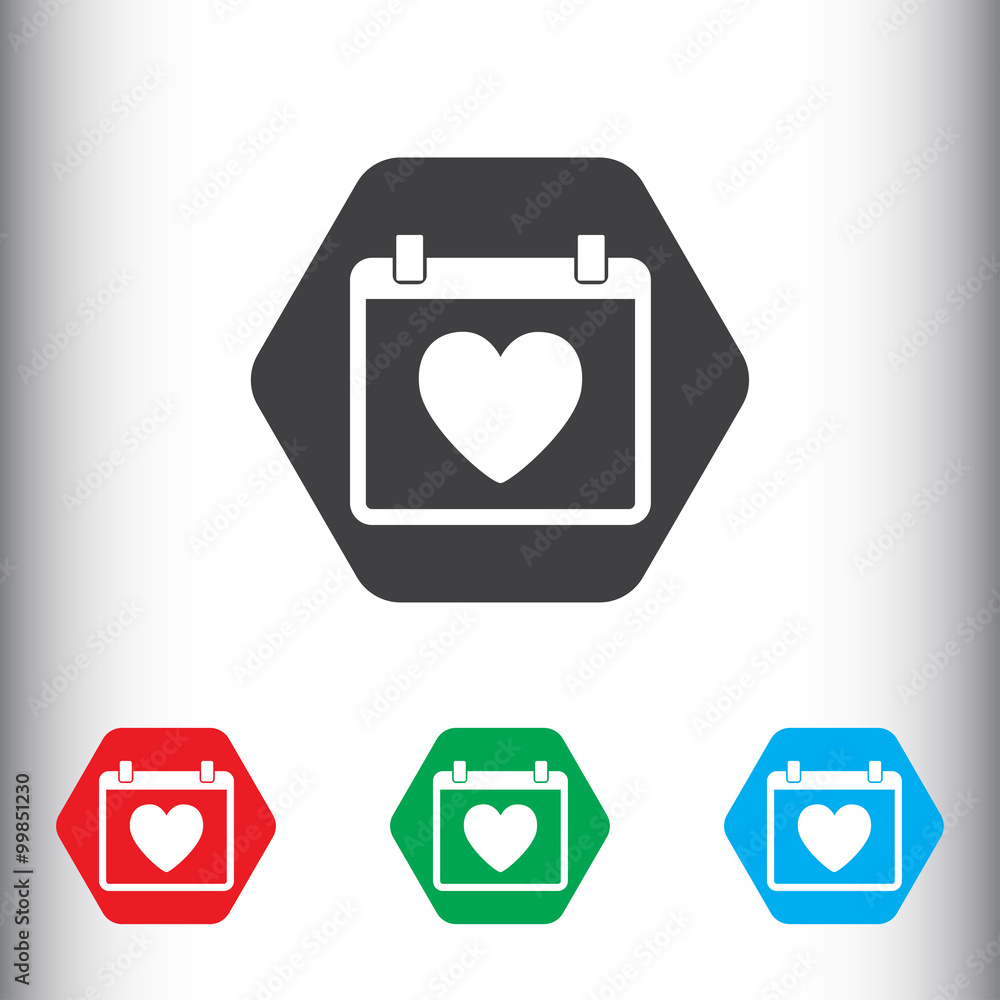Valentine day calendar icon Valentine day calendar icon