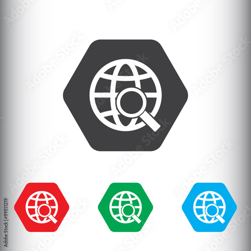 Search globe icon for web and mobile