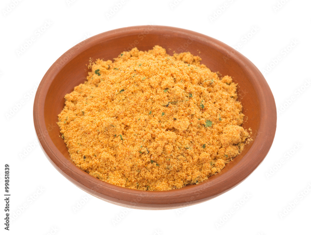 Mesquite marinade dry ingredients mixture in bowl Mesquite marinade dry ingredients mixture in bowl