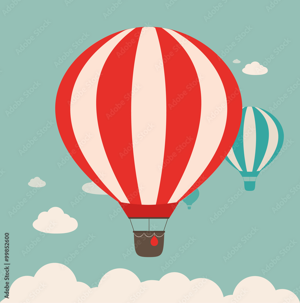 Obraz premium Heißluftballon über den Wolken