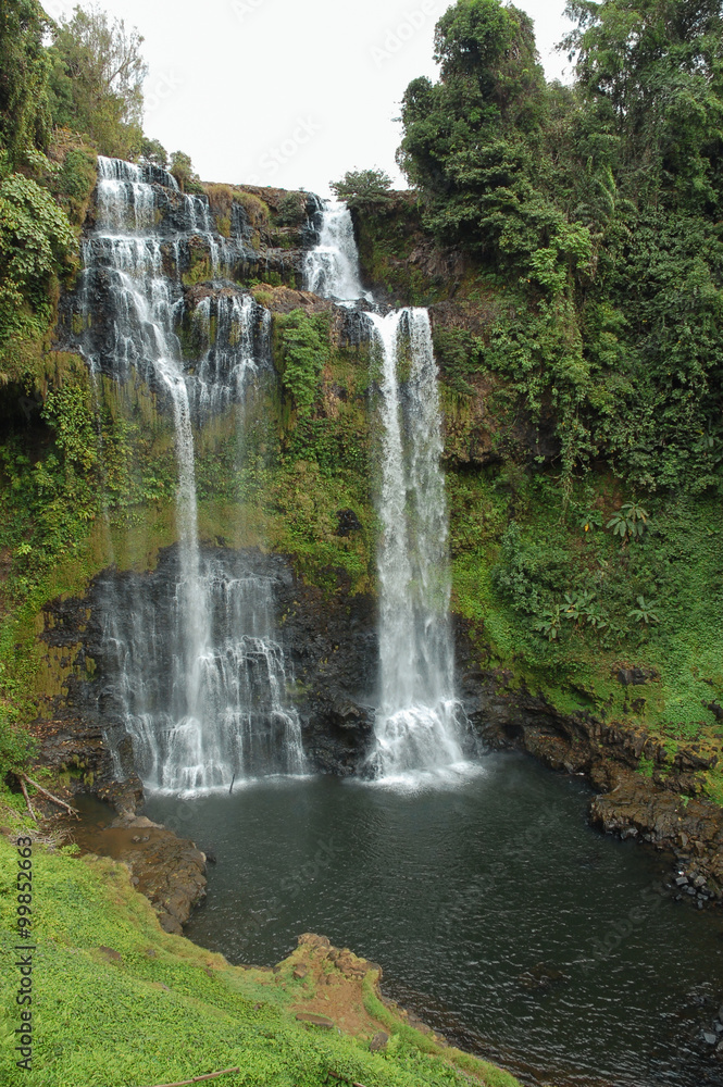 PAKSE, LAOS -  Tad yuang waterfall  at the Bolaven Plateau