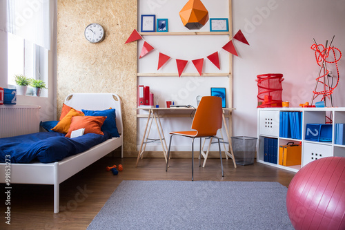 Tableau sur toile Bedroom and study room combination
