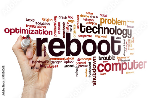 Reboot word cloud concept photo