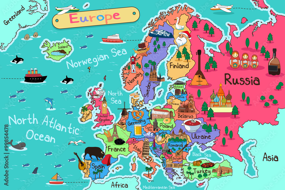 Europe Map - obrazy, fototapety, plakaty 