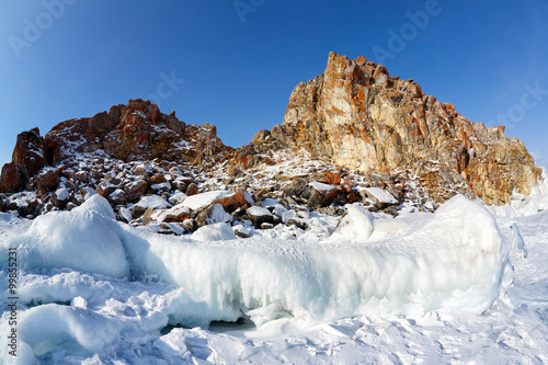 Wallpaper Mural Rocks covered by ice on winter siberian Baikail lake Torontodigital.ca