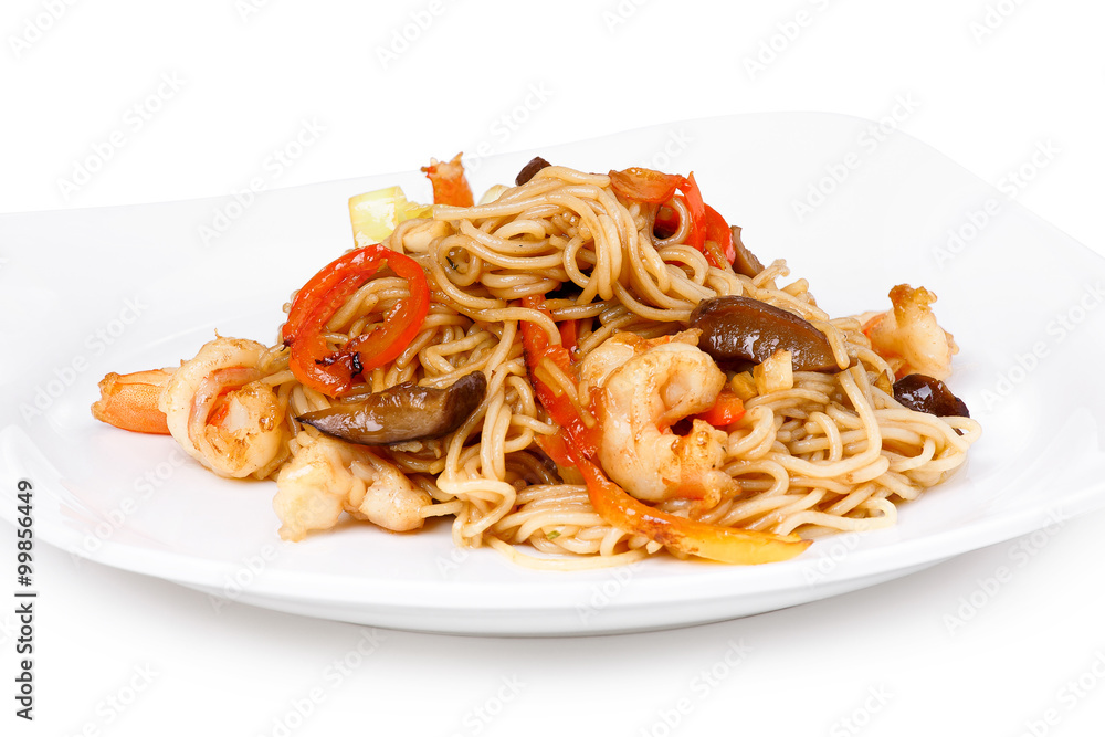 Noodles with shrimp