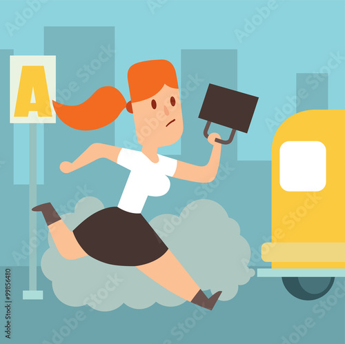 Business work time lag delay vector illusutration