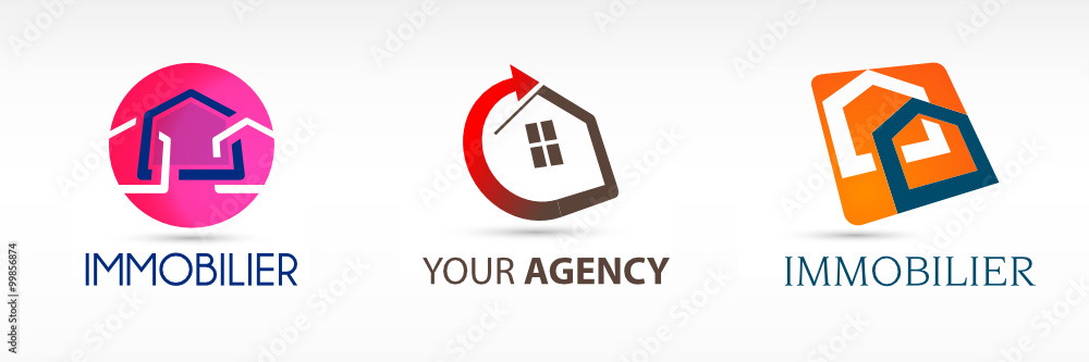 Logotypes immobilier trois modèles