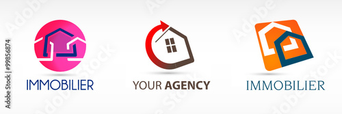 Logotypes immobilier trois modèles