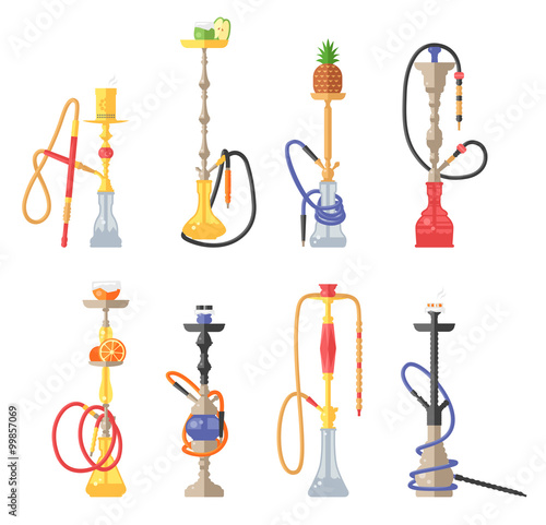 Hookah vector icons illustration