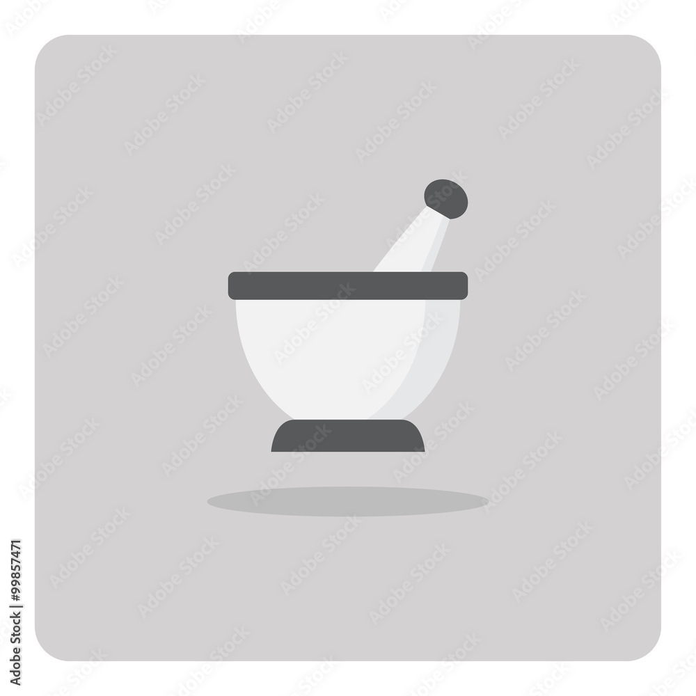 Vector of flat icon, Mortar and pestle on isolated background Vector of flat icon, Mortar and pestle on isolated background