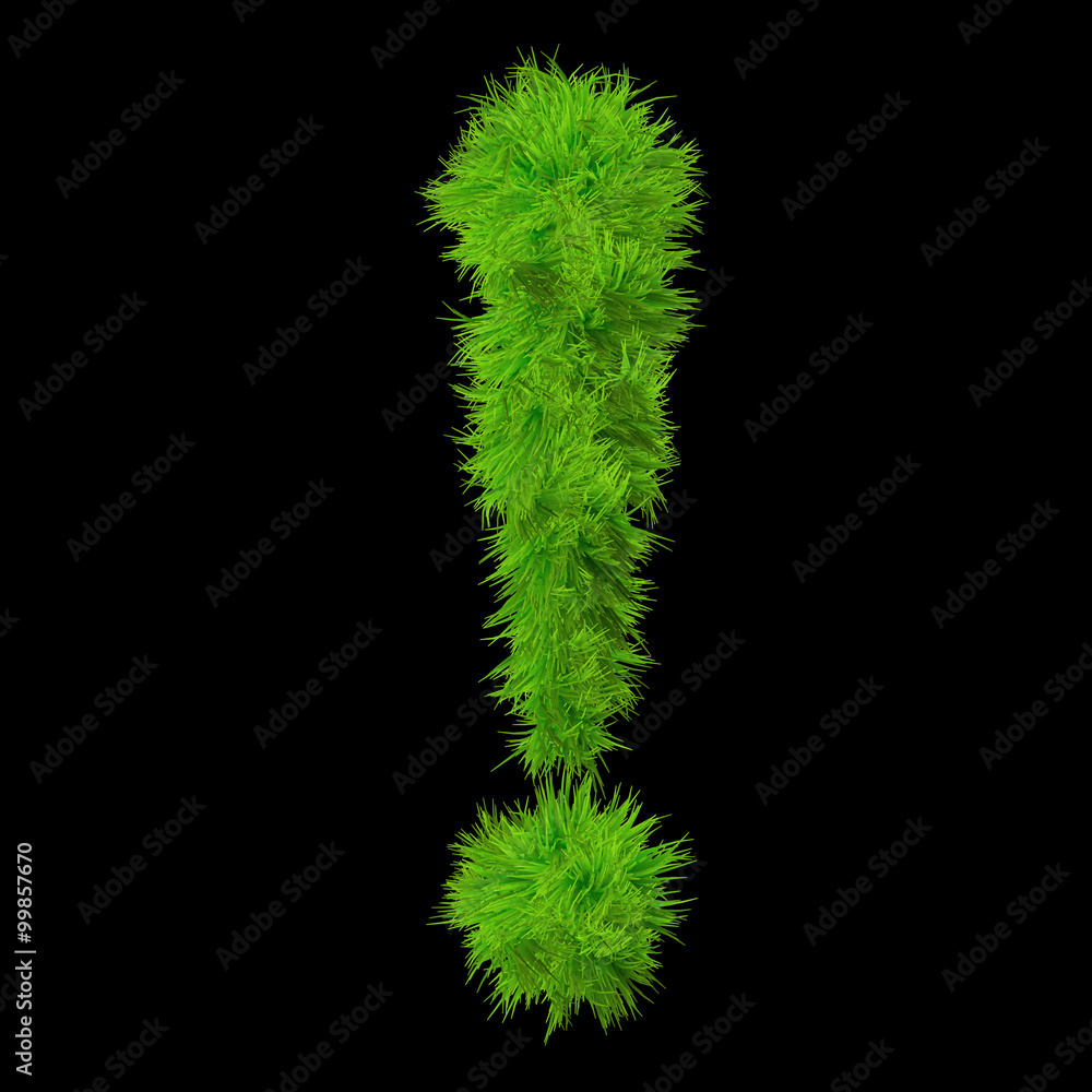 Conceptual green grass 3D font isoalted on black Conceptual green grass 3D font isoalted on black