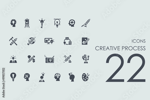 Set of creative process icons