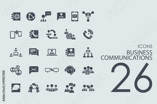 Set of business communications icons