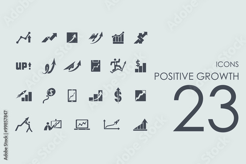 Set of positive growth icons