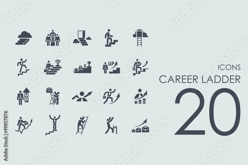 Set of career ladder icons