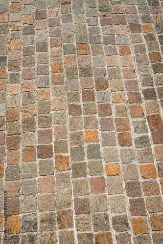 Fototapet Porphyry Stone Floor - Sanpietrini or sampietrini / Multi colored blocks of porp