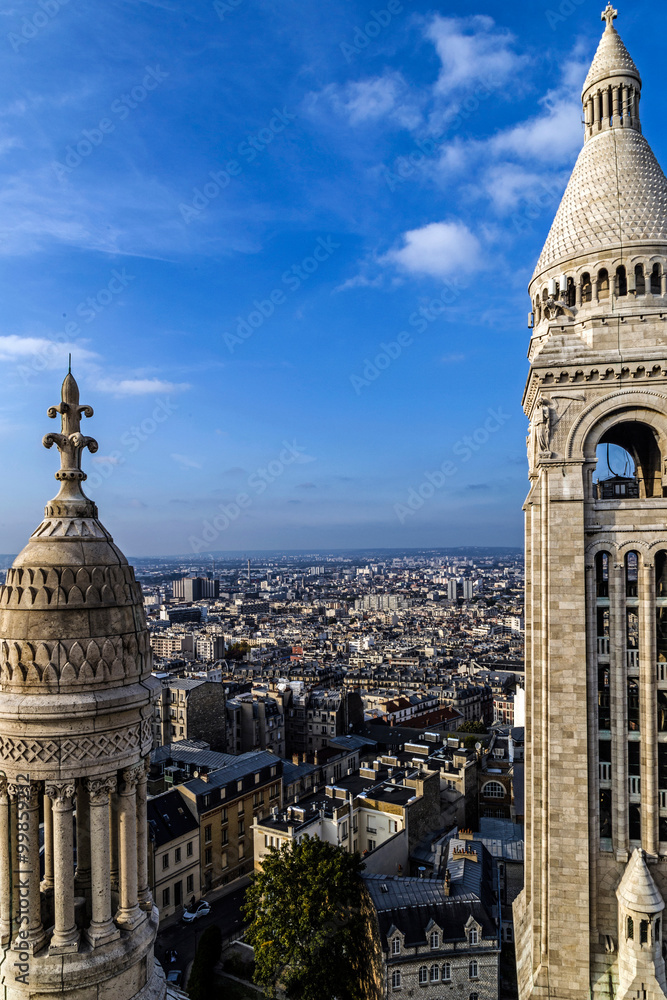 Rooftop and aerial view from Basilica Sacre Coeur 