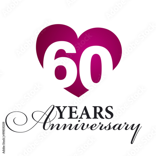 60 years anniversary white background