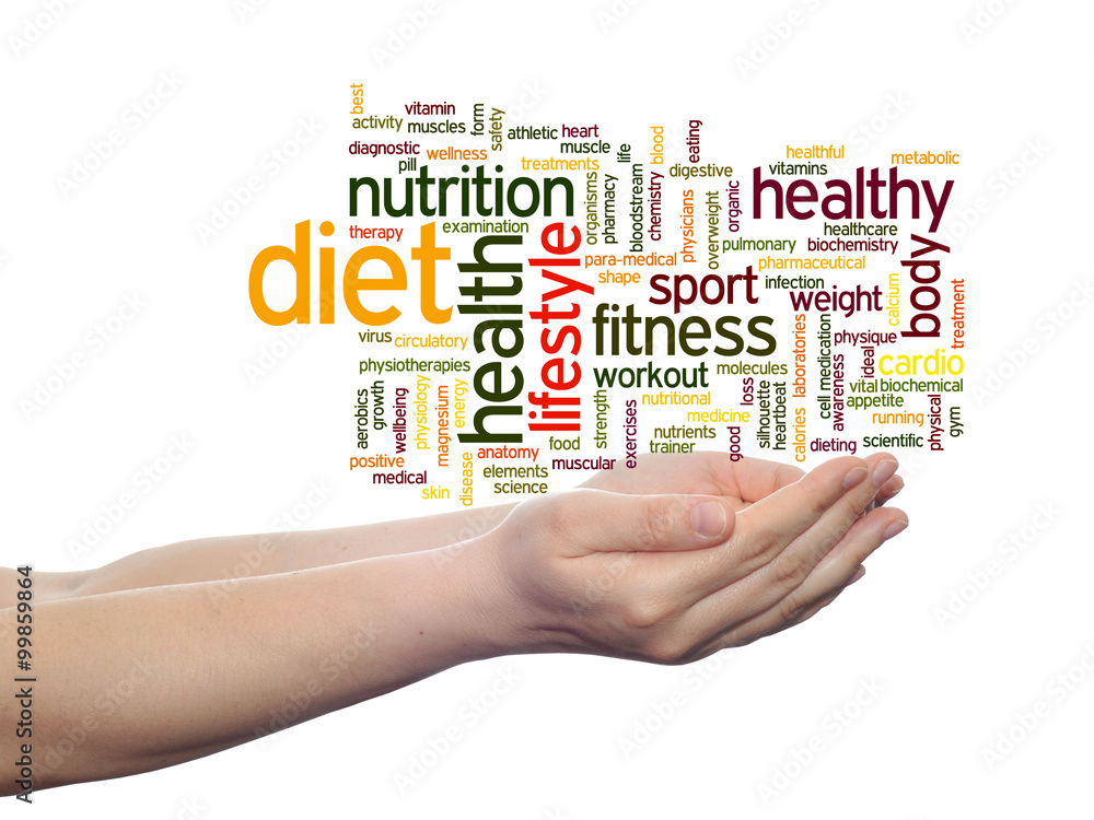 Conceptual health word cloud isolated Conceptual health word cloud isolated