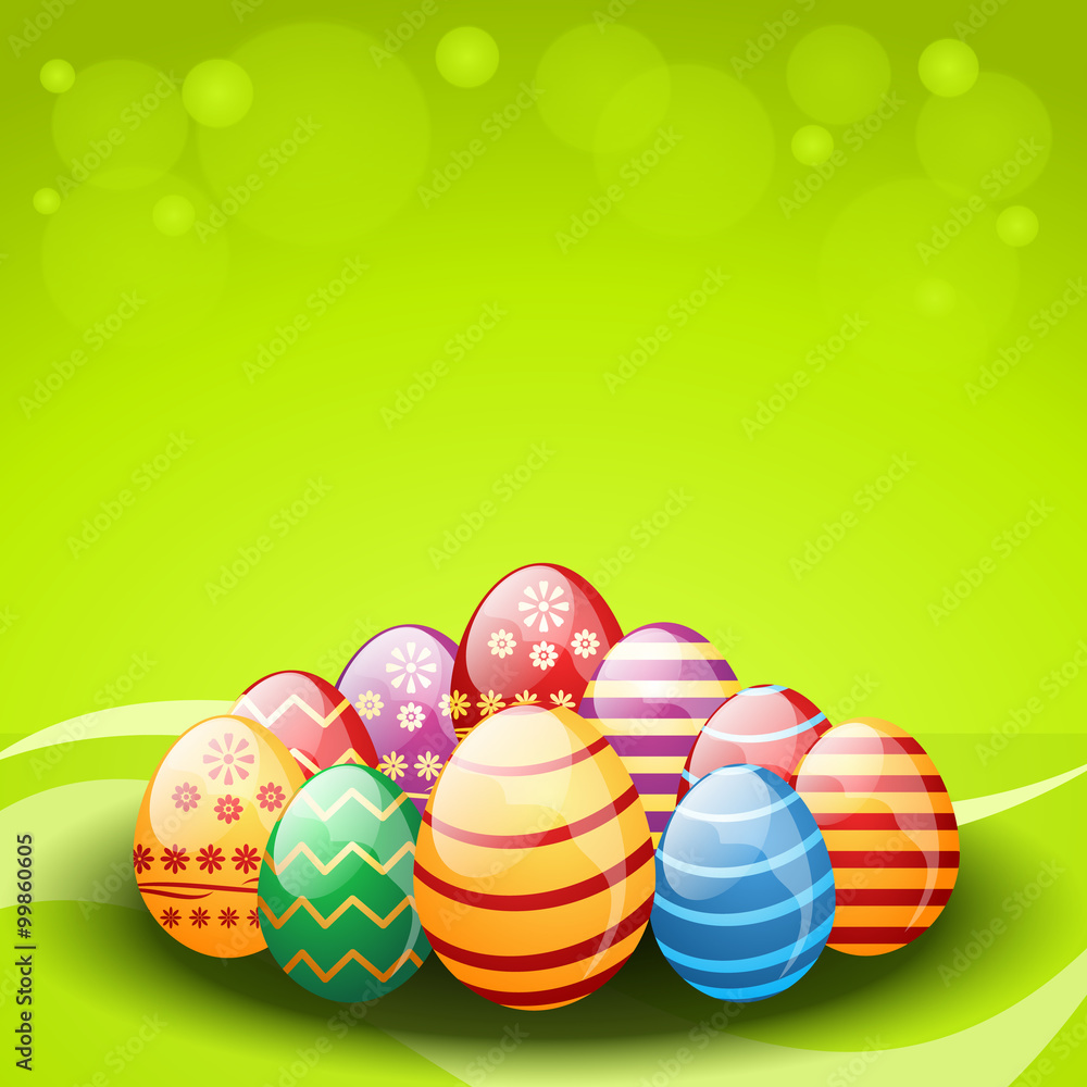 Vector decorated easter eggs