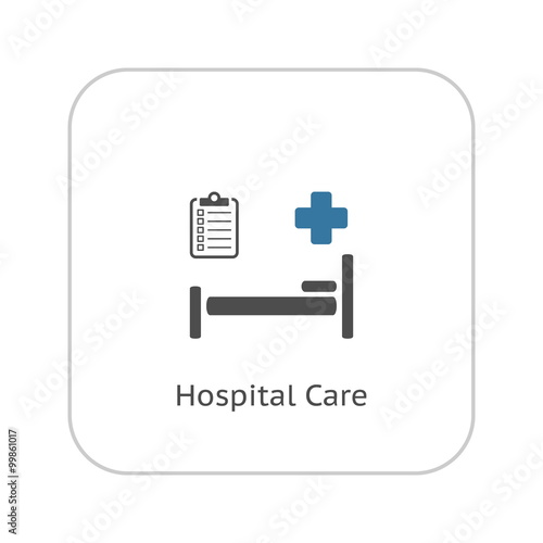 Hospital Care Icon. Flat Design.