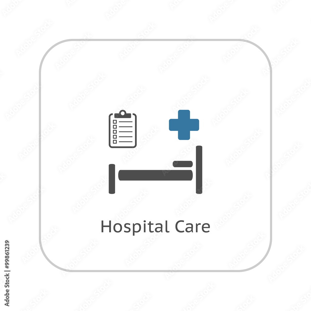 Hospital Care Icon. Flat Design. Hospital Care Icon. Flat Design.