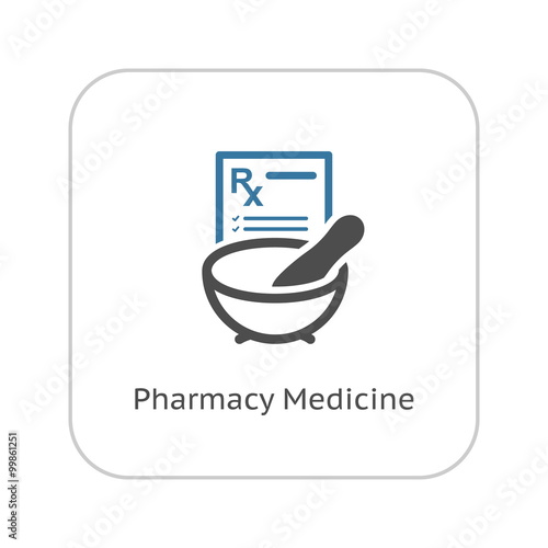 Pharmacy Medicine Icon. Flat Design.