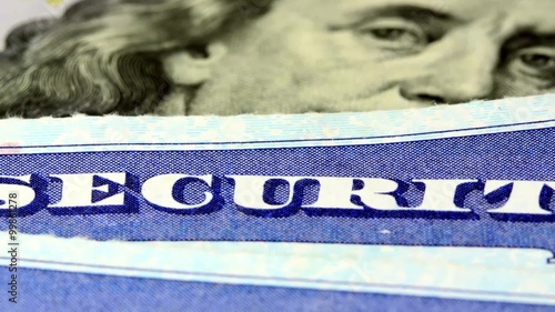Social security card retirement benefits concept