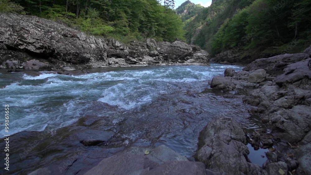 thresholds of the beautiful mountain river against the wood thresholds of the beautiful mountain river against the wood