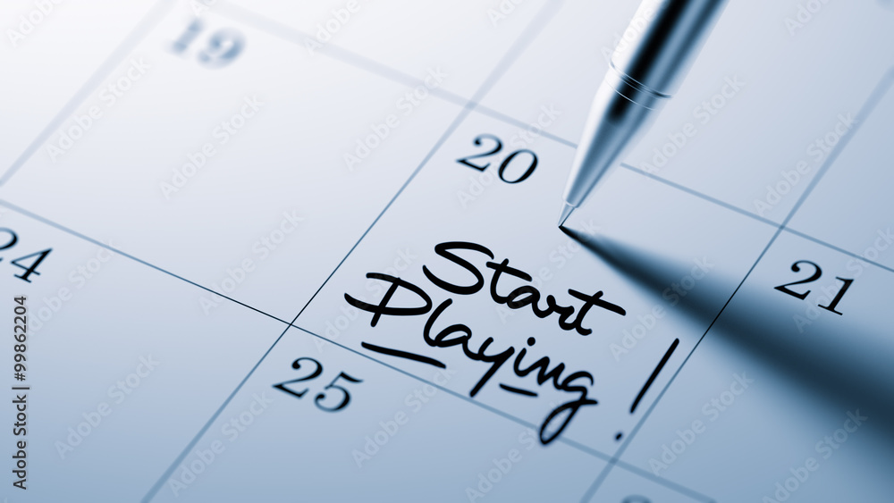 Closeup of a personal agenda setting an important date written w Closeup of a personal agenda setting an important date written w