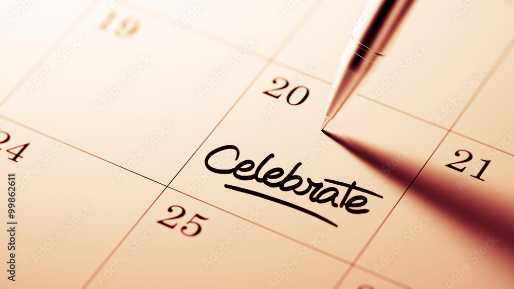 Closeup of a personal agenda setting an important date written w Closeup of a personal agenda setting an important date written w