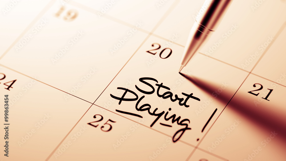 Closeup of a personal agenda setting an important date written w Closeup of a personal agenda setting an important date written w